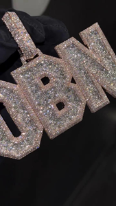 925 <b>Silver</b> Iced Out VVS Moissanite Diamond <b>Pendant</b> Custom Letter Hip Hop Luxury Statement <b>Pendant</b> For Unisex wear - Product Image 4
