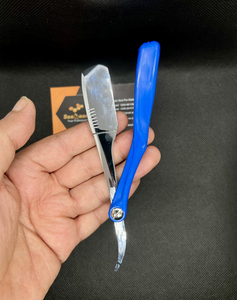 Rasoir de sécurité pliant en acier inoxydable à lame unique avec manche en plastique, haute qualité, pour barbier, logo personnalisé, pour hommes et barbe, vente en gros - Product Image 1
