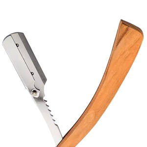 Wholesale Customized Eco-Friendly Wooden Handle <b>Straight</b> <b>Razor</b> Stainless Steel Single Blade <b>Razor</b> for Face Body - Product Image 4