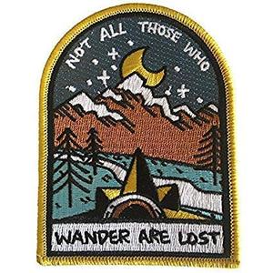 Patch brodé rond thermocollant avec motif paysage montagneux et casque spatial pour cadeaux - Product Image 4