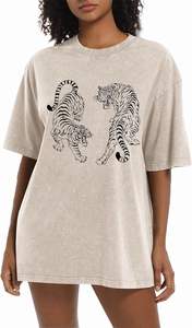 T-shirts graphiques en coton 100% de qualité supérieure 240 GSM pour femmes, style streetwear oversize, délavé à l'acide, hauts d'été en coton – Vente directe usine OEM - Product Image 6
