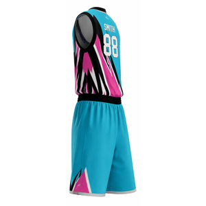 Ensemble de maillots de basket-ball personnalisés, uniforme de basket-ball imprimé par sublimation, 100% polyester respirant, kit de basket-ball d'équipe, vêtements de sport - Product Image 5