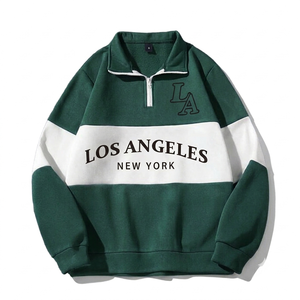 Sudadera de Alta Calidad con Cierre de Cremallera, Bloques de Color, 100% Algodón, Corte Regular, Estilo Casual, Logotipo Bordado Personalizado, Fabricante OEM ODM - Product Image 1