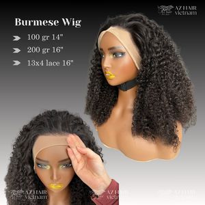 Peluca rizada birmana al por mayor, 180% 200% 250% densidad encaje birmano rizado pelucas de cabello humano personalizar HD encaje Frontal pelucas - Product Image 3