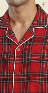 Chemise de nuit en flanelle à carreaux OEM pour homme, manches longues, col rabattu, respirante, décontractée, pour l'hiver - Product Image 4