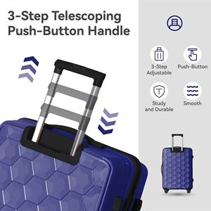 Set di Valigie da Viaggio Leggere a 3 Pezzi con Ruote e Serratura TSA, Angoli Rinforzati, Bagaglio a Mano per Viaggi d'Affari - Product Image 2