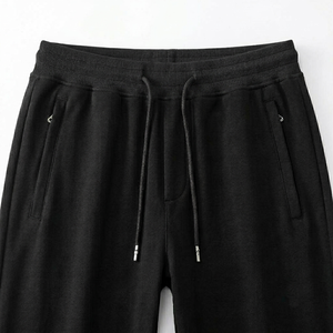 Men's <b>Black</b> Sweatpants Elastic Waist Drawstring Casual <b>Jogger</b> Pants With Side Pockets Midweight Polyester Autumn Wear - Product Image 4