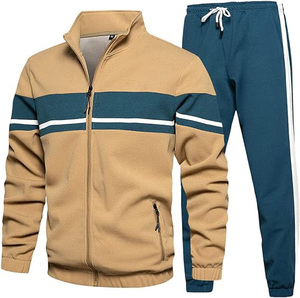 Survêtement à capuche gris et blanc pour homme, avec fermeture éclair intégrale, poches latérales, style décontracté, nouvelle collection automne - Product Image 3