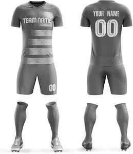 Maillot de football unisexe sublimé orange et noir rayé, respirant et anti-humidité, 240g, manches courtes, kit d'équipe de football personnalisé - Product Image 1