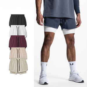 Pantalones Cortos Deportivos de Secado Rápido para Hombre, con Cordón Ajustable, Color Sólido, Cintura Media, para Uso Activo - Product Image 1