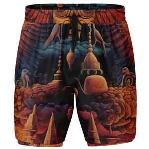 Men's Artistic Print <b>Board</b> Shorts Mid Waist Elastic Drawstring Casual Short Shorts 100% Polyester Sublimation <b>Transfer</b> Print - Product Image 1