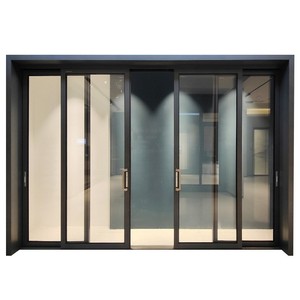 Sistema de Puerta Corredera de Vidrio Doble Acristalamiento Insonorizado Minimalista Moderno, Impermeable, de Aleación de Aluminio para Interiores de Apartamentos Comerciales - Product Image 3
