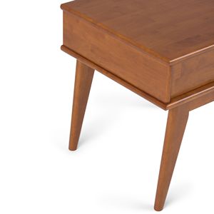 Tavolino da salotto Draper in teak marrone stile Mid-Century, elegante comodino - Product Image 5