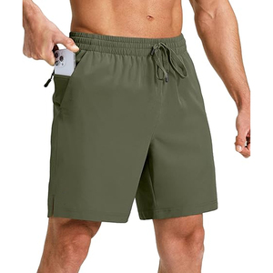 Shorts d'été en coton pour hommes, taille élastique, couleur unie, confortables, décontractés, impression personnalisée, fournisseur OEM, vente en gros - Product Image 1