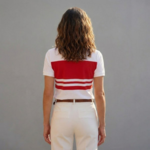 Nueva Llegada, Camiseta de Mujer 100% Algodón, Estilo Casual de Verano, Color Sólido, Transpirable, Corte Clásico, Logotipo Personalizado, Estilo Golf - Product Image 5