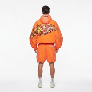 Custom Breathable Techwear <b>Men's</b> Anorak Tracksuit Set Nylon Windbreaker <b>Jacket</b> Front Logo Cargo Shorts Streetwear OEM ODM - Product Image 2