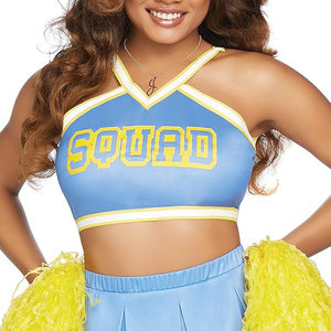 Vente en gros – Nouveaux uniformes de cheerleading personnalisés, design contrasté, confortables, haute qualité, rose, violet, noir, polyester, élasthanne, séchage rapide - Product Image 6