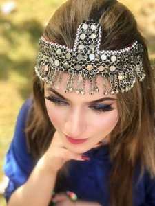 เครื่องประดับศีรษะแบบทำมือสำหรับผู้หญิง สไตล์อัฟกานิสถาน วินเทจ โลหะผสมชุบเงินโบราณ ดีไซน์สวยงาม เหมาะเป็นของขวัญงานหมั้น - Product Image 2