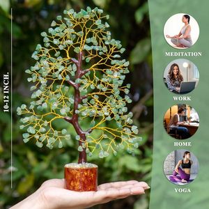 Arbre en cristal de jade vert naturel fait main, 300 perles, pour décoration intérieure, cadeau, vente en gros - Product Image 4