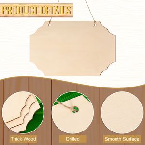 30 Pezzi di Targhe in Legno Rettangolari Non Finite, Grezzi in Legno per Artigianato, Scatole in Legno per Decorazioni da Parete - Product Image 3