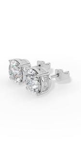 Essential Cut Four Prong Solitaire 7.3MM Lab Grown Diamond Studs 10K Gold IGI Certified Luxury <b>Fine</b> Jewelry Wedding <b>Earrings</b> - Product Image 4