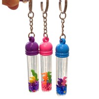Porte-clés en acrylique liquide avec impression UV, design rectangulaire durable pour souvenirs promotionnels et cadeaux