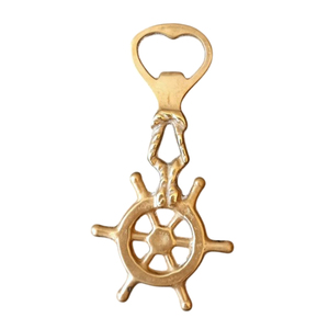 Vintage Brass Bottle Opener Nautical <b>Ship</b> <b>Wheel</b> Beer Opener Barware Heavy Duty Metal Opener for Beach Theme Wedding - Product Image 1