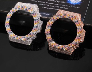 Custom GA2100 Style Iced Out <b>Watch</b> Stainless Steel Metal <b>Case</b> Luxury Mod GA2100 Compatible Custom Mod <b>Watch</b> - Product Image 2