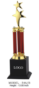 Elegant Aluminium Star Trophy with Chrome Finish and MDF Wood Base Custom Logo Printing Portable for Events and Competitions - Product Image 5