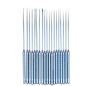 PISSCO Titanium Nerve Hook Spatula Microsurgical Dissector <b>Instrument</b> Micro Surgery <b>Instrument</b> Set Micro Curette Kit 20 PCS - Product Image 1