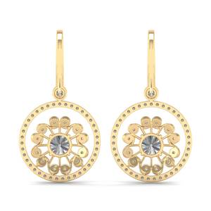 REYES Pendientes Colgantes de Lujo de Plata de Ley 925 con Moissanita Certificada GRA para Mujer, Diseño Floral, Joyería Fina para Fiestas - Product Image 4