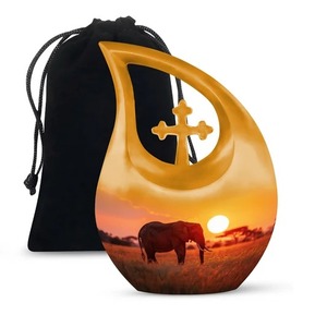 Vente chaude Top Meilleure Qualité Mammoth Legacy-Urne commémorative commémorative pour l'urne cruciforme en forme de larme chérie avec sac en velours gratuit - Product Image 3