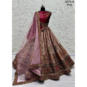 Collections de vêtements de mariée indiens en velours par Fabzone FZBELLA avec travail Zarkhan - Product Image 5