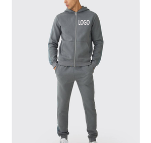 Conjunto Deportivo de Alta Calidad, Grueso, para Gimnasio, con Estampado Puff en el Logotipo Frontal, Transpirable, 100% Algodón, Color Sólido - Product Image 4