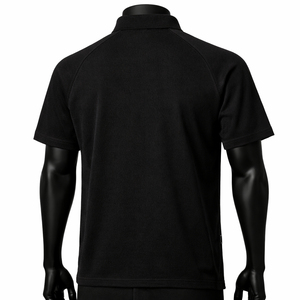 Custom Solid Knitted Half Zip Men's for <b>Shirt</b> Short Sleeve Zip Collar 100% Cotton Wholesale OEM/ODM High Quality - Product Image 3