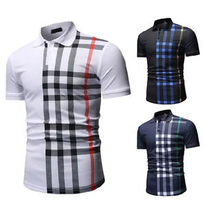 Camiseta de Invierno para Hombre, Manga Corta, Casual, Tejida, 100% Algodón, Corte Regular, Transpirable, con Bloques de Color Blanco, Negro y Rojo - Product Image 1