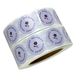 Autocollants circulaires en vinyle brillant imperméables avec logo personnalisé pour l'emballage des hamburgers, rouleaux d'étiquettes imprimées sur mesure - Product Image 6