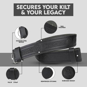 Cinturones Irlandeses de Tartán con Diseño de Espiral Celta en Relieve, Ajustables, para Escoceses, Venta al Por Mayor - Product Image 6