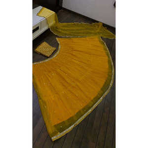 Ropa de fiesta para mujer Lehenga Choli con secuencia y juego de trabajo de espejo de papel - Product Image 2