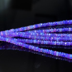 Lavender Ethiopian Opal Faceted Rondelle <b>Beads</b> 3-5mm Lavender Opal <b>Loose</b> <b>Beads</b> in Wholesale Bulk 16 Inch Strand - Product Image 3