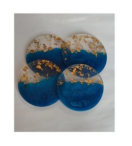 Posavasos Redondos de Piedra Azul, Diseño Moderno, Juego de Alfombrillas y Protectores Antideslizantes - Product Image 3