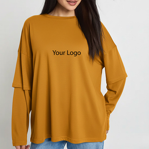 Camiseta de Verano para Mujer, Talla Grande, de Alta Calidad, OEM/ODM, de Manga Corta, Color Sólido, con Logotipo Personalizado Serigrafiado, 100% Algodón Transpirable - Product Image 1
