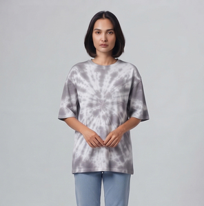 T-shirt à manches courtes pour femme, effet délavé soleil, en coton premium, style streetwear, coupe lourde, délavé à l'acide - Product Image 4