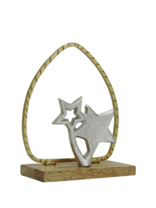 Artesign Modern Nickel Aluminium Gold & Silver Star Table Decor with Embroidered <b>Arch</b> <b>Frame</b> and Durable Wooden Base - Product Image 2