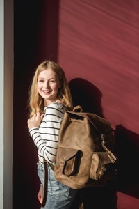 Wholesale Custom Genuine Leather Backpack <b>Men</b> Real Leather Laptop <b>Bag</b> Waterproof Vintage Outdoor Daypack LBK-0115 - Product Image 5