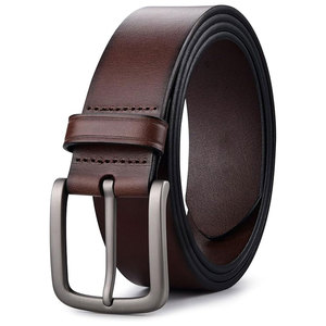 Elegante Cinturón de Cuero Vacuno para Hombre, Diseño Atemporal con Hebilla de Acero, Ecológico, para Uso en la Oficina y Atuendos Casuales - Product Image 1