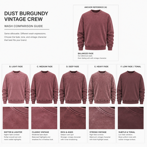 Sweat-shirt col rond vintage bordeaux anti-poussière 320 GSM, impression en relief, coupe décontractée, unisexe, en coton, avec logo personnalisable sur le devant - Product Image 2