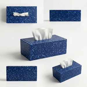 Cubierta Moderna para Caja de Pañuelos con Diseño Abstracto Verde Marmoleado, Porta Servilletas Rectangular, Decoración para el Hogar, Accesorio de Escritorio Ecológico - Product Image 5