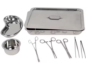 Plateau plat en acier inoxydable pour instruments médicaux, plateaux médicaux manuels de classe I, à vendre à bas prix - Product Image 2