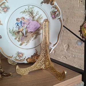 Vintage Brass Display <b>Easel</b> Stand Decorative Plate Holder Book Stand Photo Frame Display Rack Wedding Tabletop Home Hotel Décor - Product Image 5